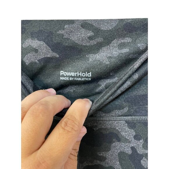Fabletics High-Waisted PowerHold 7/8 Leggings in Dark Olive Camo Small - Picture 5 of 7
